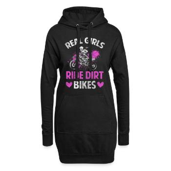Bike Radsport Bikerin Biking - Hoodie-Kleid - Schwarz - Vorne