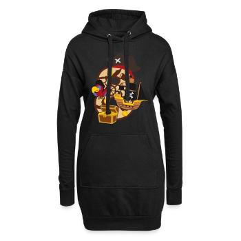 Piratenparty zum 8. Geburtstag Nummer 8 - 8 Jahre - Hoodie-Kleid - Schwarz - Vorne