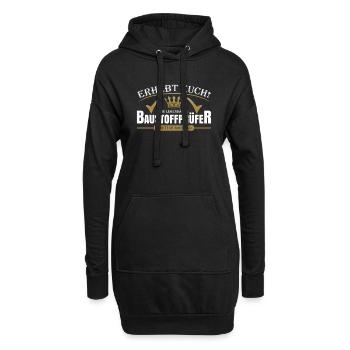 Baustoffprüfer - Hoodie-Kleid - Schwarz - Vorne