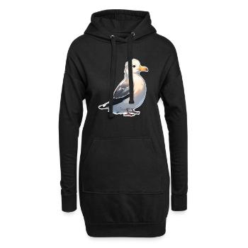 Möwe - Hoodie-Kleid - Schwarz - Vorne