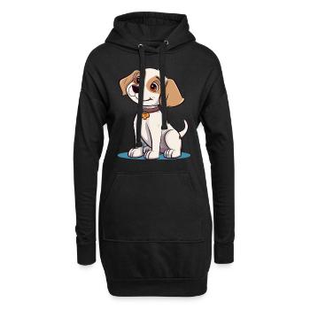 Niedliches Hundedesign für Hundebesitzer - Hoodie-Kleid - Schwarz - Vorne