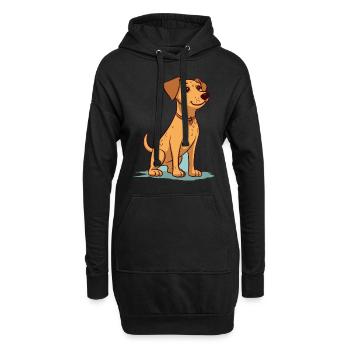 Conception de chien mignon pour les propriétaires de chiens - Sweat-shirt à capuche long Femme - noir - Devant