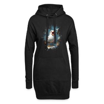 Mouette hurlante - Sweat-shirt à capuche long Femme - noir - Devant