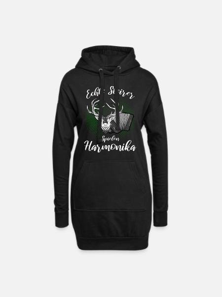 Echte Steierer spielen Harmonika steirische Steier - Hoodie-Kleid - Schwarz