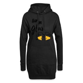 Hart am Glas - Hoodie-Kleid - Schwarz - Vorne