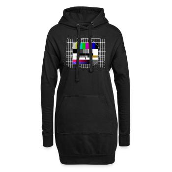 Test Pattern TV Television Freeze Frame Retro Vintage - Hoodie Dress - black - Front
