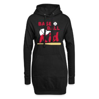 Enfant de baseball (balle de jeu, casquette, batte de baseball) - Sweat-shirt à capuche long Femme - noir - Devant