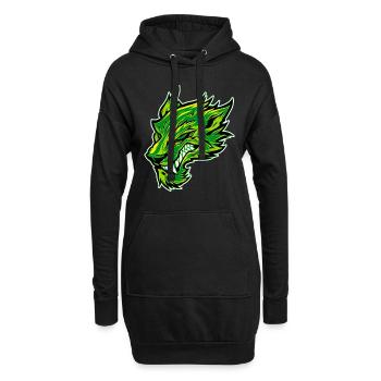 Tête de loup Tatouage Tête de loup Graffiti Vert - Sweat-shirt à capuche long Femme - noir - Devant