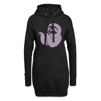 Cool paresseux silhouette portrait visage tête - Sweat-shirt à capuche long Femme - noir - Devant