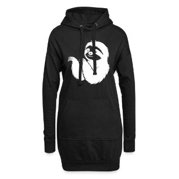 Cool paresseux silhouette portrait visage tête - Sweat-shirt à capuche long Femme - noir - Devant