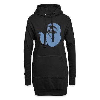 Cool paresseux silhouette portrait visage tête - Sweat-shirt à capuche long Femme - noir - Devant