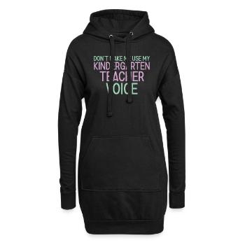 Voix de l’enseignant de la maternelle - Sweat-shirt à capuche long Femme - noir - Devant