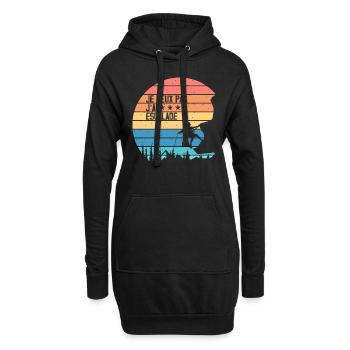 Je Peux Pas J'ai Escalade - Sweat-shirt à capuche long Femme - noir - Devant