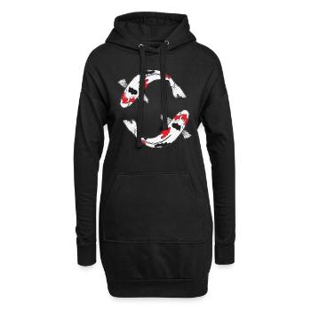 Sanke Koi-Fischdesign für Koi-Teich-Besitzer - Hoodie-Kleid - Schwarz - Vorne