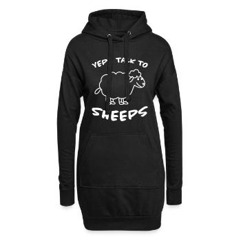 Schaf Lustige Spruch Schafe Lamm Landwirt Geschenk - Hoodie-Kleid - Schwarz - Vorne