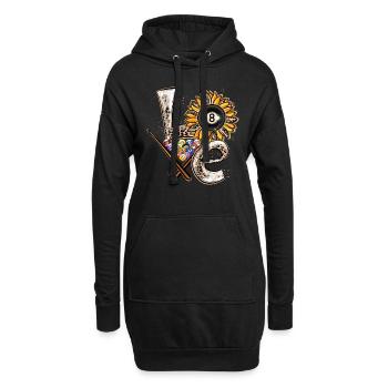 Love Billiard Player - Sweat-shirt à capuche long Femme - noir - Devant
