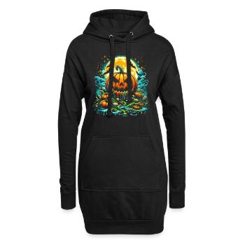 Citrouille Halloween - Sweat-shirt à capuche long Femme - noir - Devant
