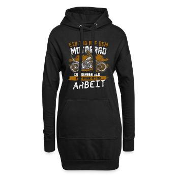 Ein Tag auf dem Motorrad. Biker Design. - Hoodie-Kleid - Schwarz - Vorne