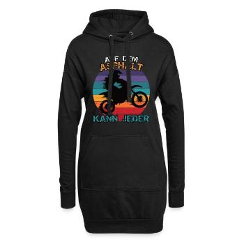 Motocross oder Enduro. Auf dem Asphalt kann jeder - Hoodie-Kleid - Schwarz - Vorne