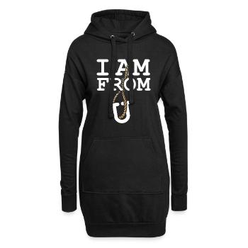 Je viens d’Europe U Rope Europe Sarcasme ironique - Sweat-shirt à capuche long Femme - noir - Devant