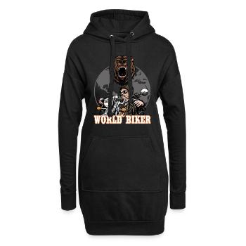 Cycliste du monde. Globe-trotter. Voyageur. - Sweat-shirt à capuche long Femme - noir - Devant