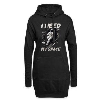 Spaceman i need my Space - Hoodie-Kleid - Schwarz - Vorne