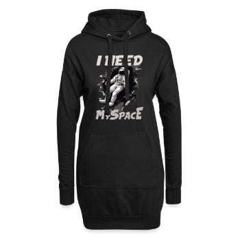 I need my Space - Hoodie-Kleid - Schwarz - Vorne