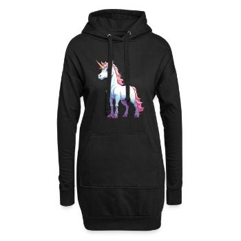 Illustration de licorne mignonne - Sweat-shirt à capuche long Femme - noir - Devant