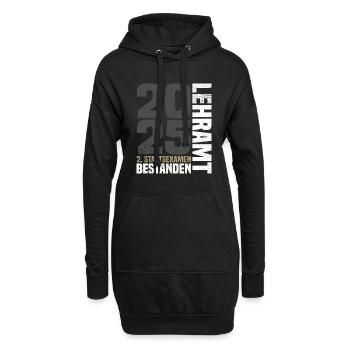2. Staatsexamen Lehramt Bestanden 2025 - Hoodie-Kleid - Schwarz - Vorne