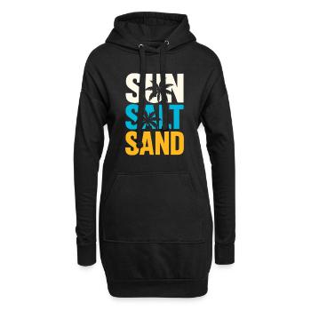 Soleil, sel et sable – l’été à l’état pur - Sweat-shirt à capuche long Femme - noir - Devant