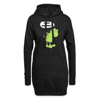 Frosch Kröte Quark Dein Ernst Lustiger Spruch Fun - Hoodie-Kleid - Schwarz - Vorne