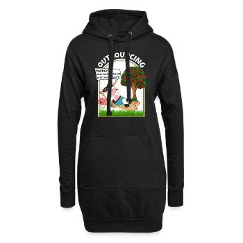 Outsourcing des Melkens vegane vegetarische Kuh - Hoodie-Kleid - Schwarz - Vorne