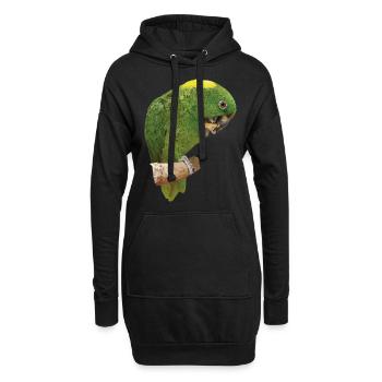 Der Gelbnackenpapagei - Hoodie-Kleid - Schwarz - Vorne