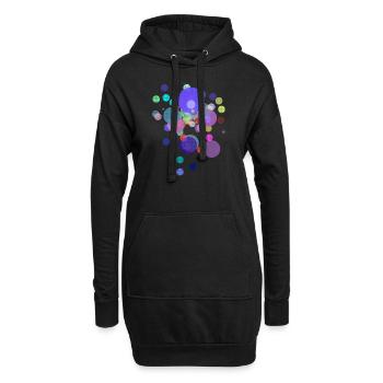 Boules à motifs - Couleurs de l’espace - Sweat-shirt à capuche long Femme - noir - Devant