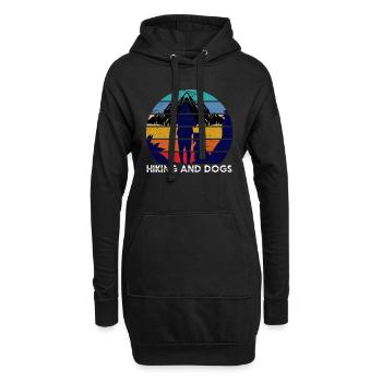 Wanderer Hunde Geschenk Wandern - Hoodie-Kleid - Schwarz - Vorne