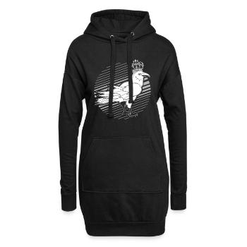 Tier Geschenk Vogel König Krähe Rabe - Hoodie-Kleid - Schwarz - Vorne