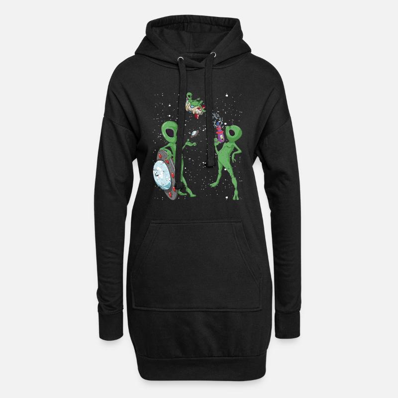 Alien - Hoodie-Kleid - Schwarz