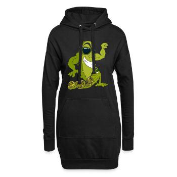 Gurke - Hoodie-Kleid - Schwarz - Vorne