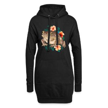 Frog Amphibians Animal Lovers Flowers Toad - Hoodie Dress - black - Front