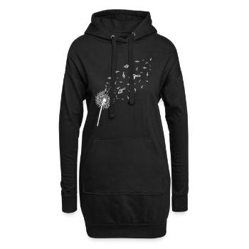 Violon Clef Pusteblume Musique Clef - Sweat-shirt à capuche long Femme - noir - Devant