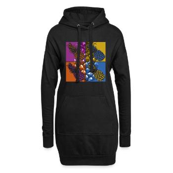 Sommerurlaub Geschenk Frucht Tropische Ananas - Hoodie-Kleid - Schwarz - Vorne