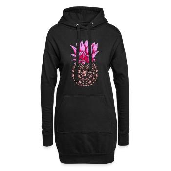 Tier Geschenk Ananas Axolotl - Hoodie-Kleid - Schwarz - Vorne