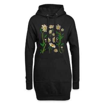 Daisy Nature Fleur Jardinier Cadeau Botanique - Sweat-shirt à capuche long Femme - noir - Devant