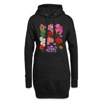 Fleurs sauvages Fleurs colorées Fleurs Cadeaux Botanique - Sweat-shirt à capuche long Femme - noir - Devant