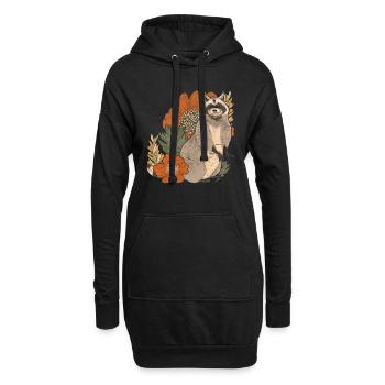 Trash Panda Fleurs Forest Animal Gift Raccoon - Sweat-shirt à capuche long Femme - noir - Devant