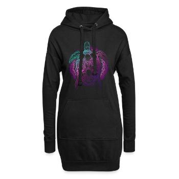 Farbenfrohes Ozean Tier Geschenk Schildkröte - Hoodie-Kleid - Schwarz - Vorne