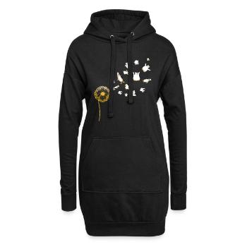 Zoo Animal Oiseau Cadeau Pissenlit Pingouin - Sweat-shirt à capuche long Femme - noir - Devant