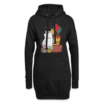 Antarctic Animal Birthday Party Cadeau Pingouin - Sweat-shirt à capuche long Femme - noir - Devant
