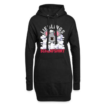 Lieblings Schlafshirt Tier Pyjama Geschenk Koala - Hoodie-Kleid - Schwarz - Vorne