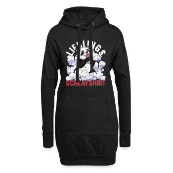 Nachteule Panda Geschenk Lieblings Schlafshirt - Hoodie-Kleid - Schwarz - Vorne